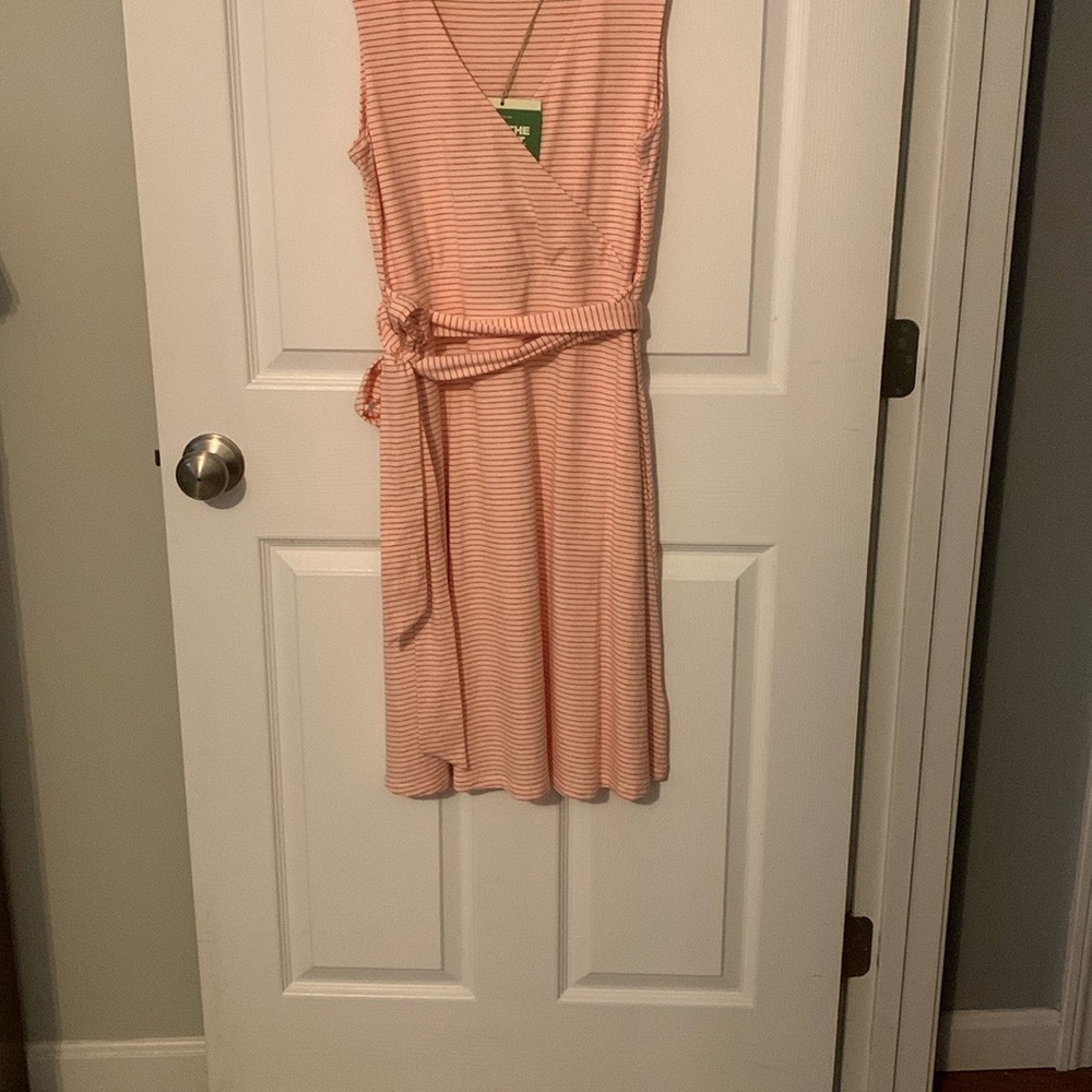 Toad&Co Pink Sleeveless Wrap Midi Dress